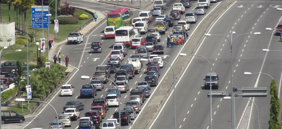 Traffic jam on highway